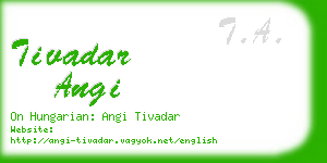 tivadar angi business card